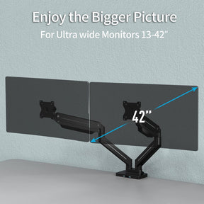 Dual-Monitor-Tischhalterung mit USB für 13''-42''-Monitore MUA7004