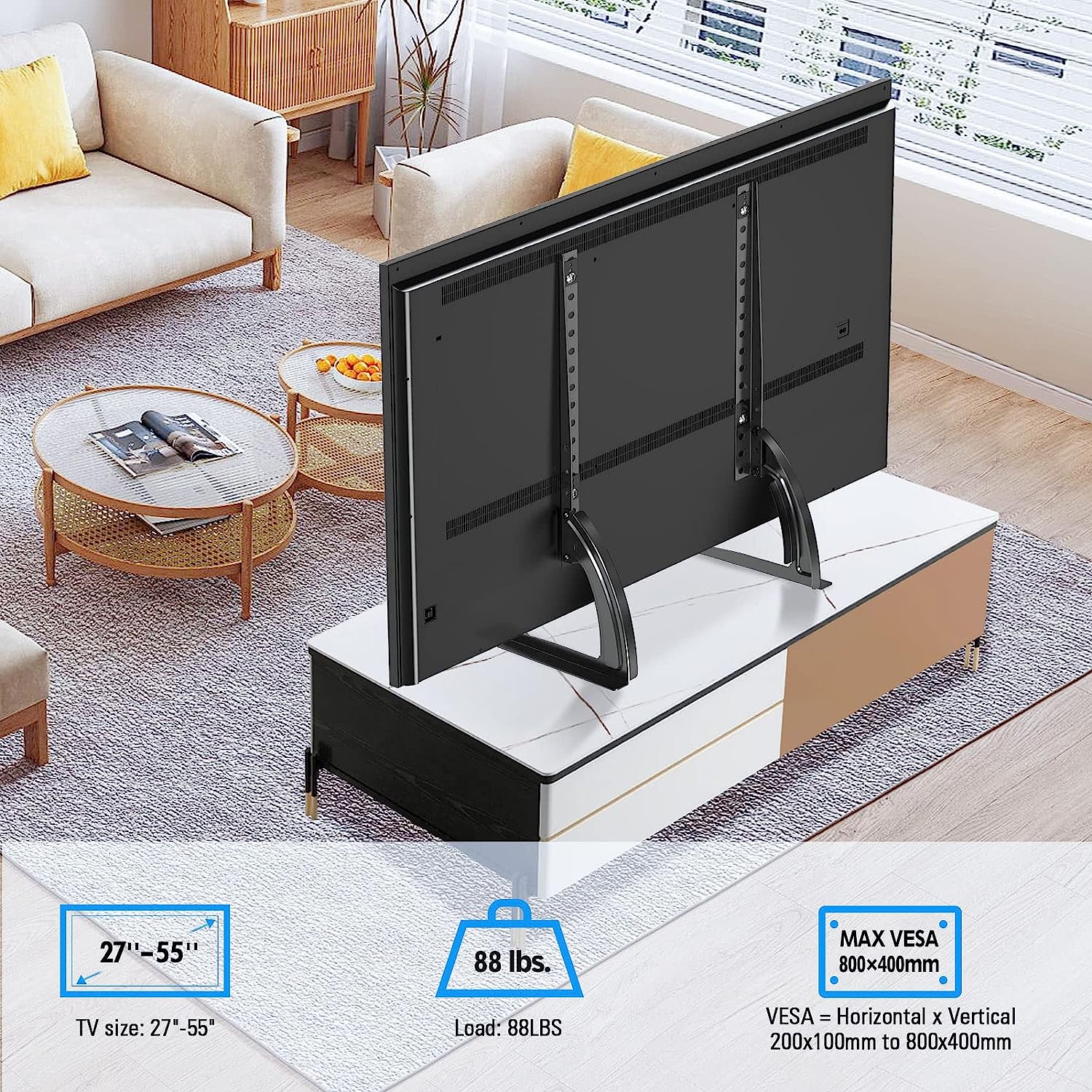 Universal TV Table Stand for 27''-55'' TVs MUT1009
