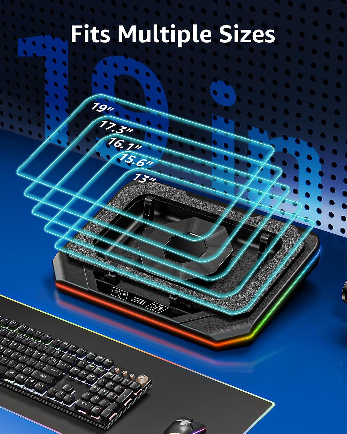 Laptop Cooling Pad, Gaming Laptop Cooler With 15 Quiet Fans