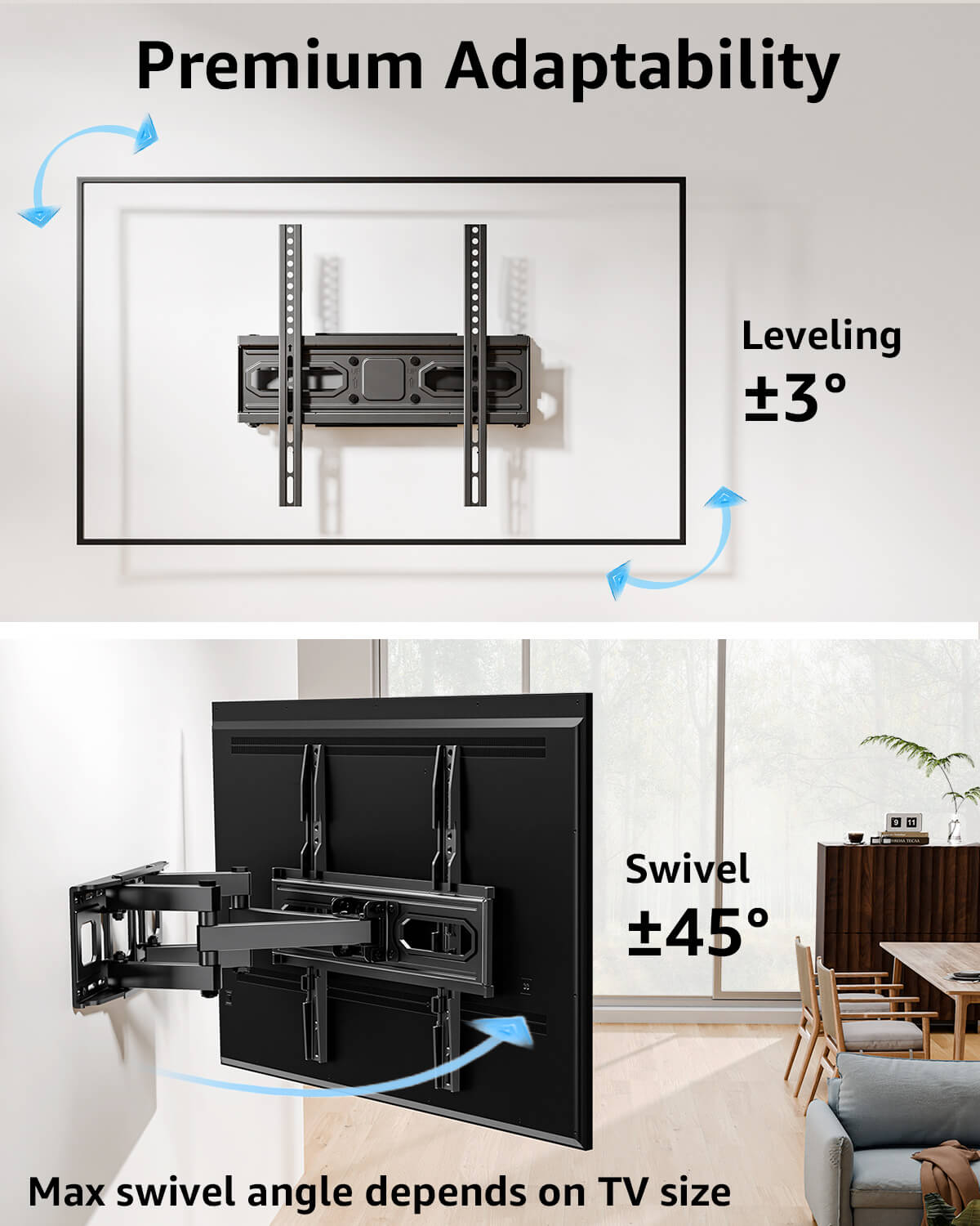 Vollbewegliche TV-Wandhalterung für 37-82-Zoll-Fernseher MU0058