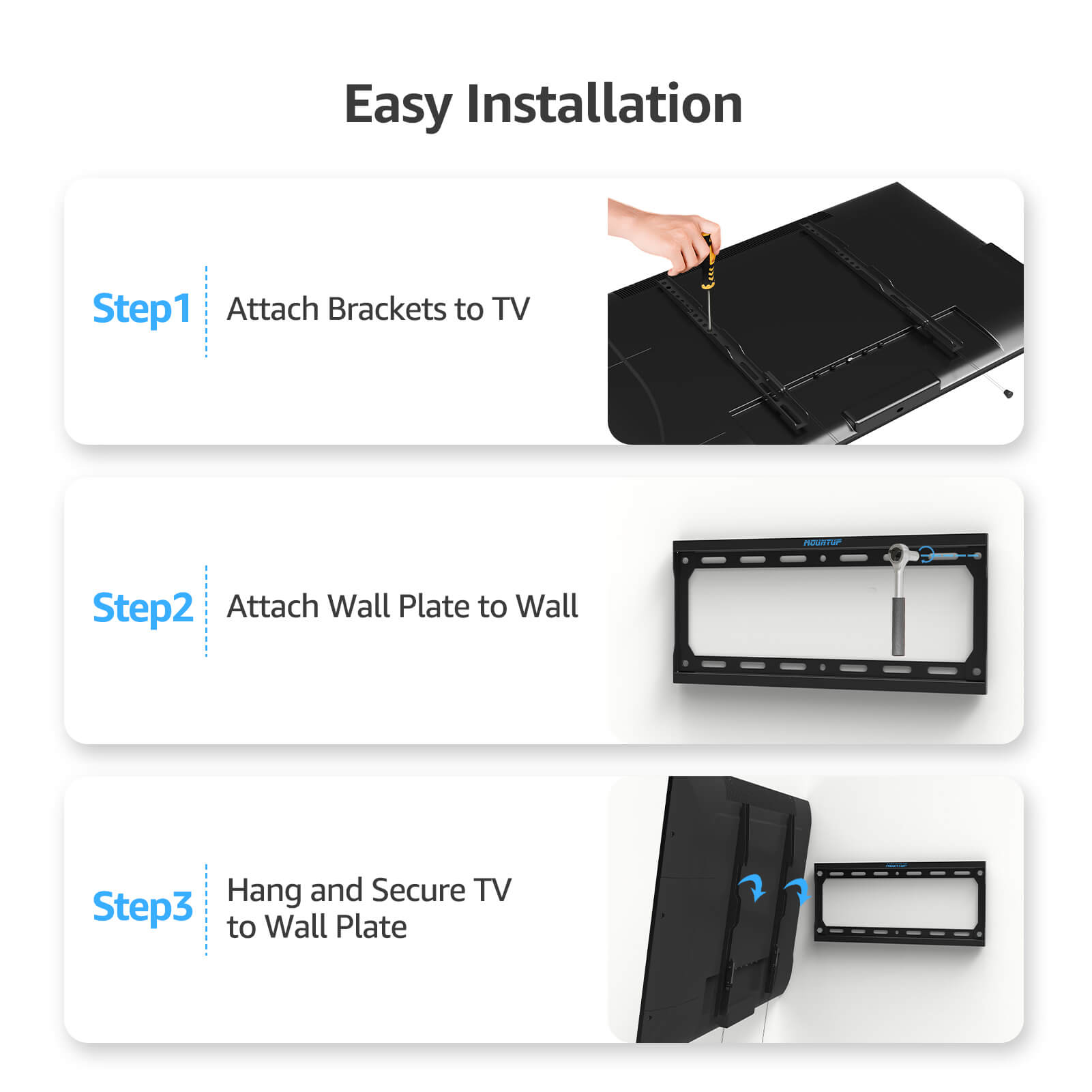 MOUNTUP Fixed TV Wall Mount for 26''-60" TVs MU0077-F