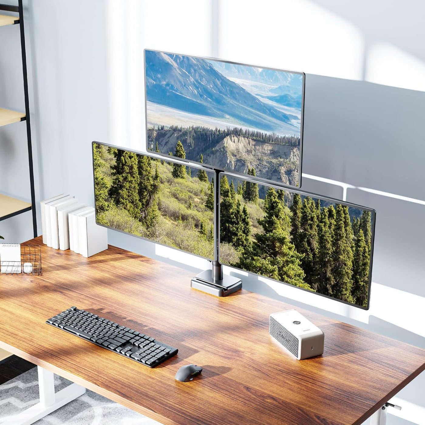 Full Motion Triple Monitor Desk Mount for Max 32'' Monitors MU6013A ...