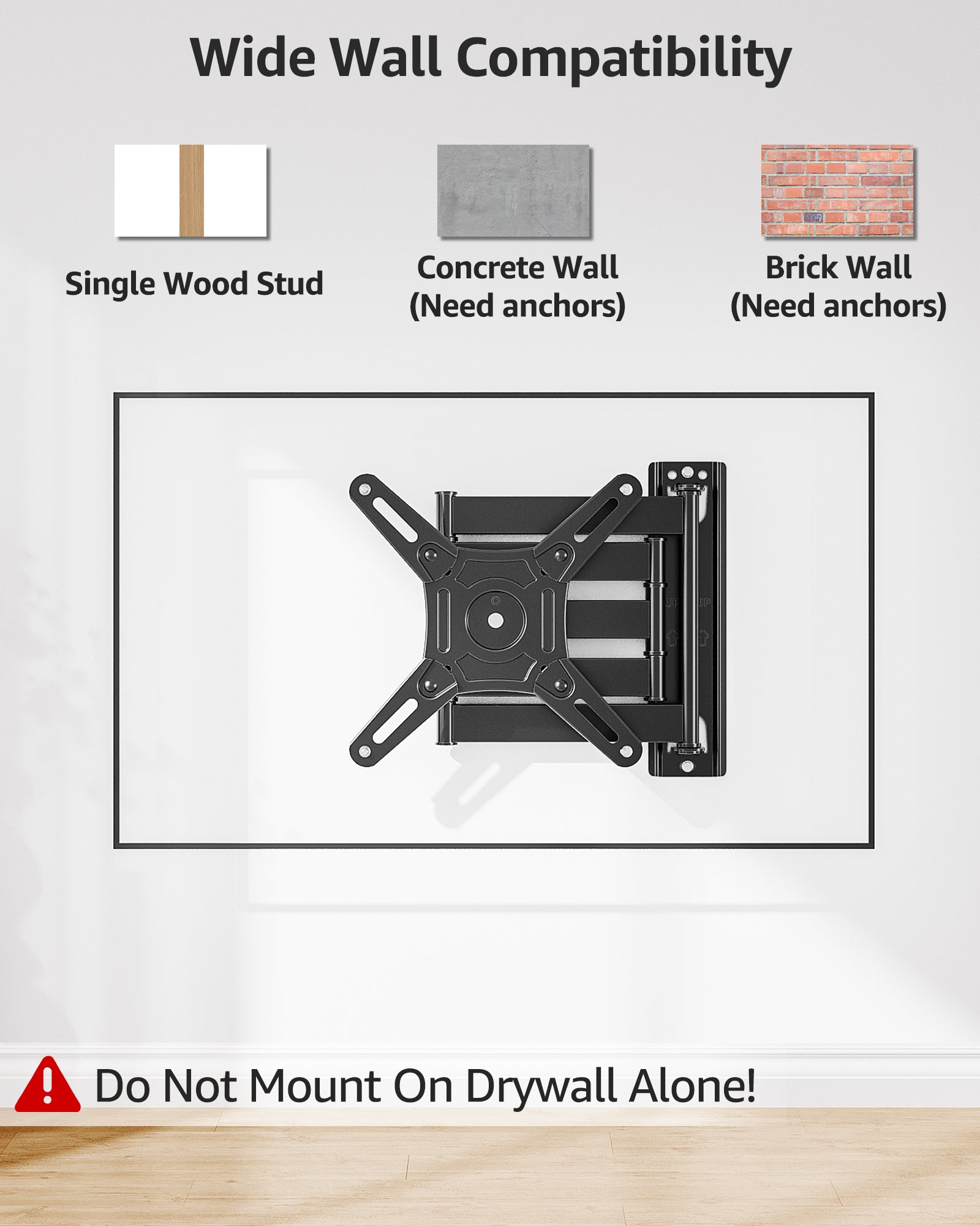MOUNTUP Full Motion TV Wall Mount for Most 13-42 inch TVs, 21.7'' Long Extension Articulating Arm with Swivel Tilt Rotation, Corner TV Mount Wall Bracket for Monitor, Max VESA 200x200mm, Holds 44 lbs