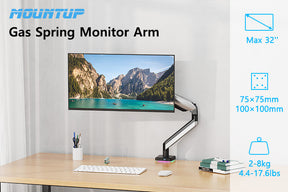 Single Monitor Desk Mount for 17"- 32" Monitors With Ambient RGB Light MUA8009