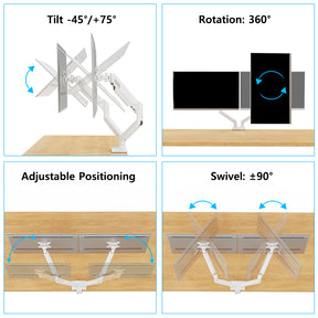 Freelift Dual Monitor Desk Mount for 13'' to 32'' Monitors MUA8014W