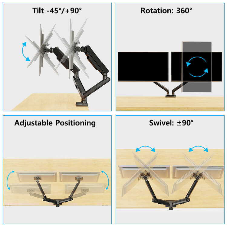 Freelift Pro Dual Monitor Desk Mount for 13''-32'' Monitors MUA8012B