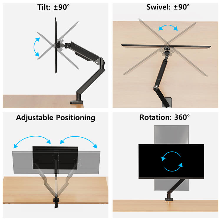 Soporte de escritorio para monitor único para monitores de 22"-42" MU7005