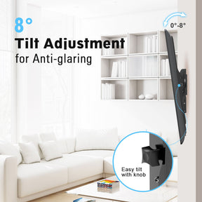 tilt TV wall mount with 8° tilt adjustment