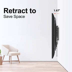 tilting TV wall mount retracts to save space