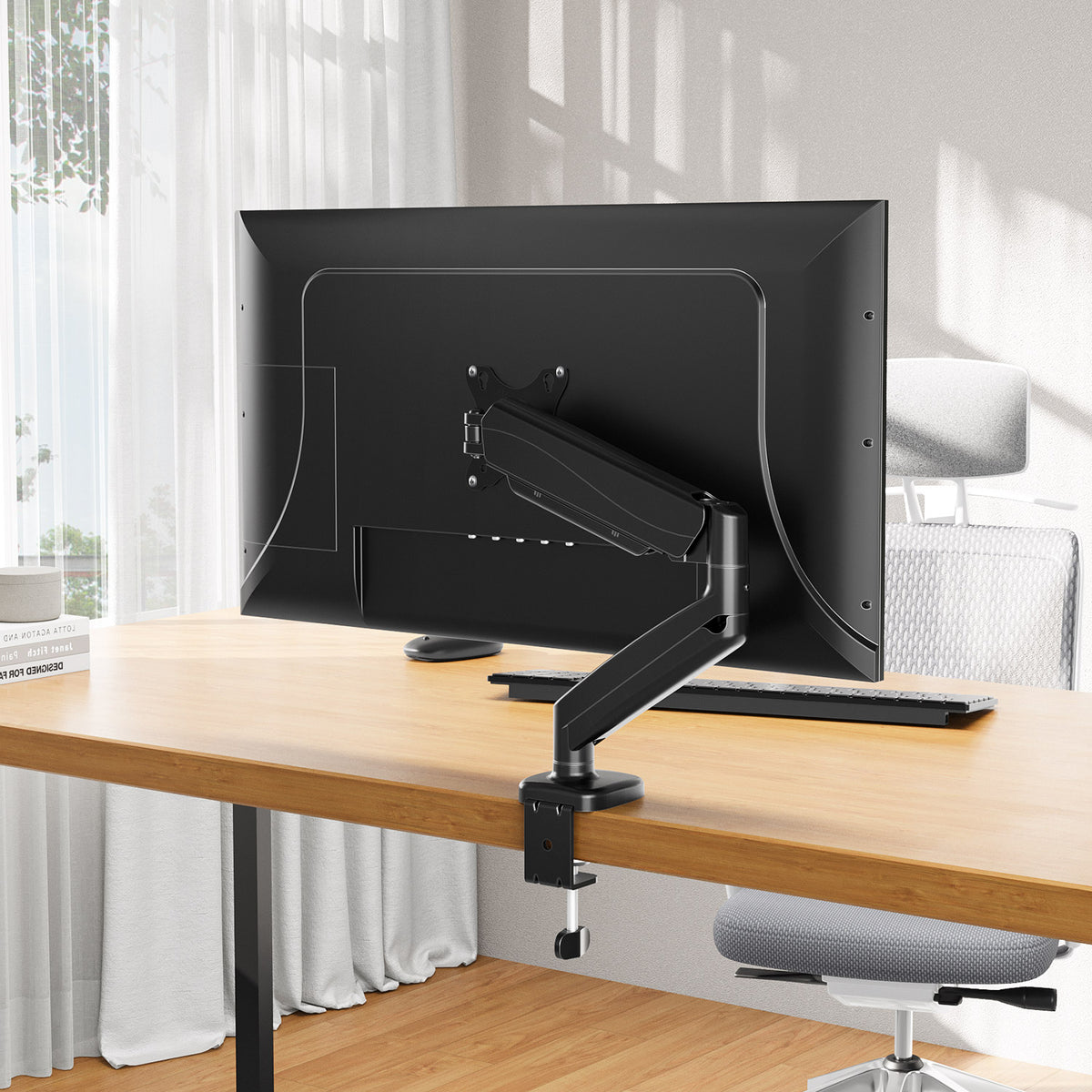 Single Monitor Desk Mount Gas Spring Monitor Arm - MOUNTUP