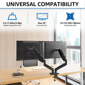 Dual Monitor Desk Mount for Max 32'' Monitors MU0005