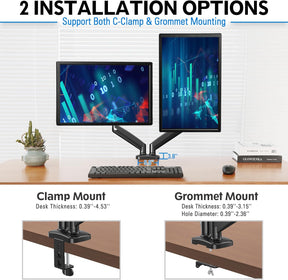 Dual Monitor Desk Mount for Max 32'' Monitors MU0005