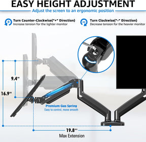 Dual-Monitor-Tischhalterung für maximal 32-Zoll-Monitore MP0005