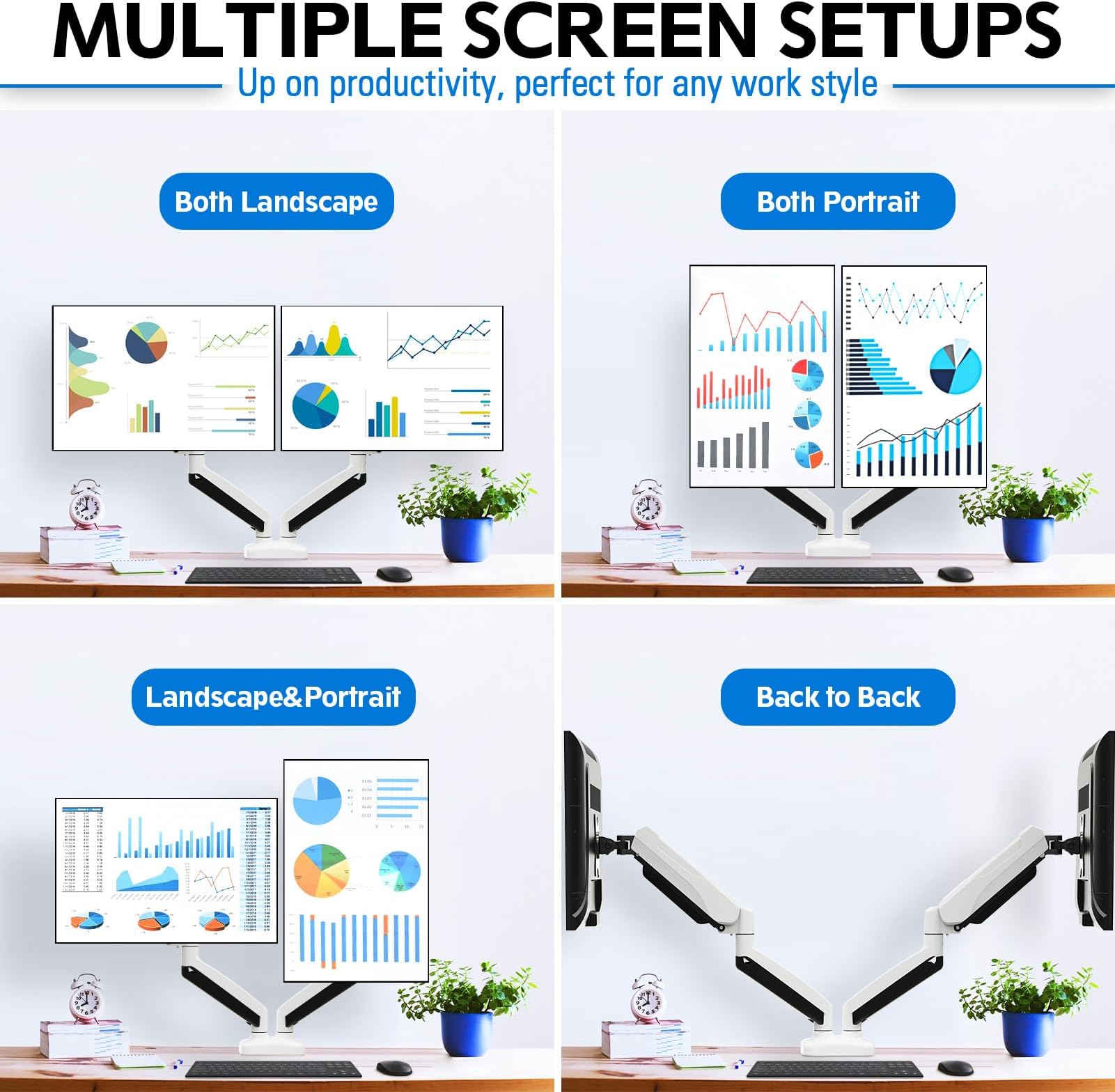 Dual Monitor Desk Mount for Max 32'' Monitors MU0005