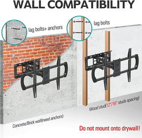 install on concrete/brick wall or 12''/16'' wood stud