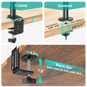 easy to install single monitor desk mount