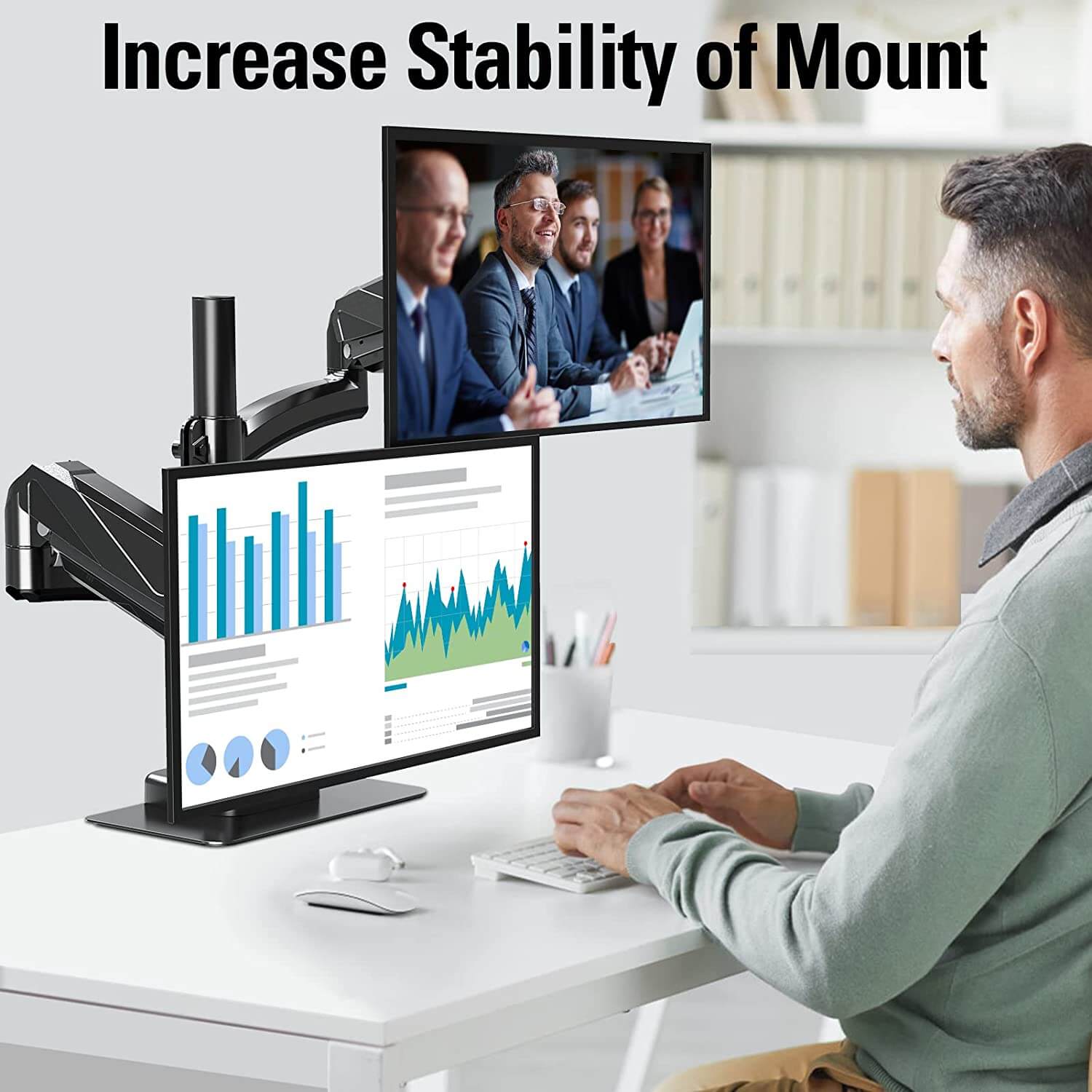 extended clamp desk mount increase stability of mount