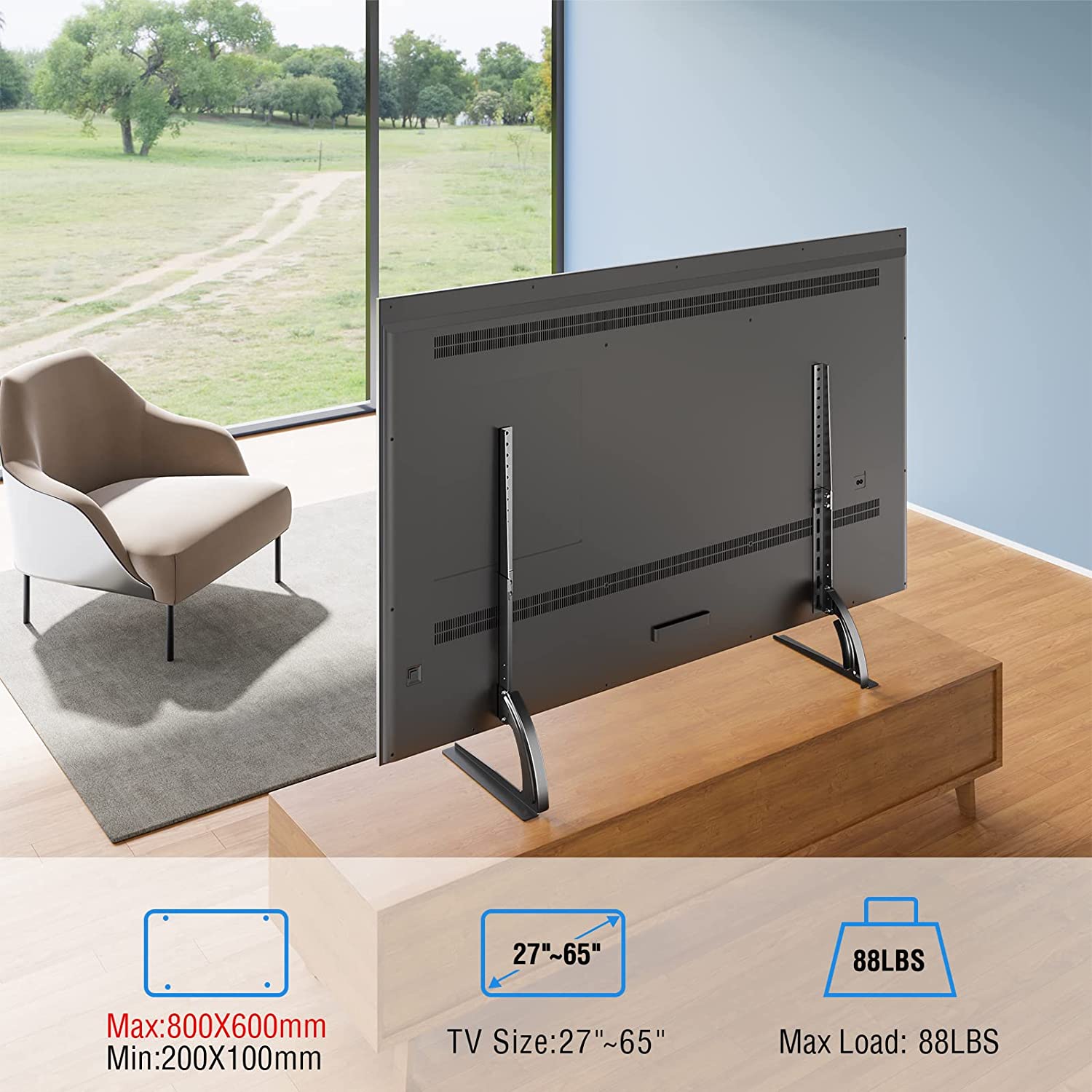 MOUNTUP Soporte de pared para TV de altura ajustable, soporte de TV para la  mayoría de televisores de 26 a 55 pulgadas, soporte de pared de TV de