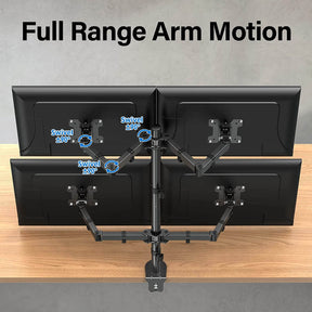 4 monitor stand with a full range of motion