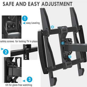 70 inch TV mount easily level, lock and tilt the TV