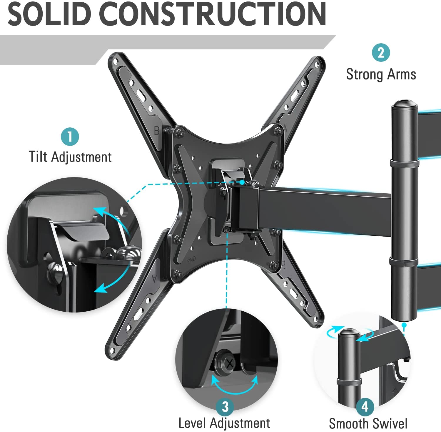 solid TV wall mount with fully adjustment