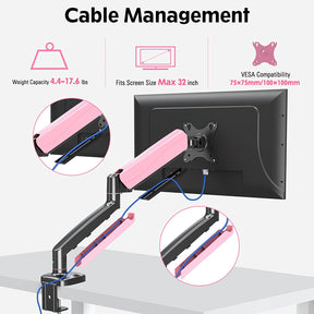 single monitor mount with cable management