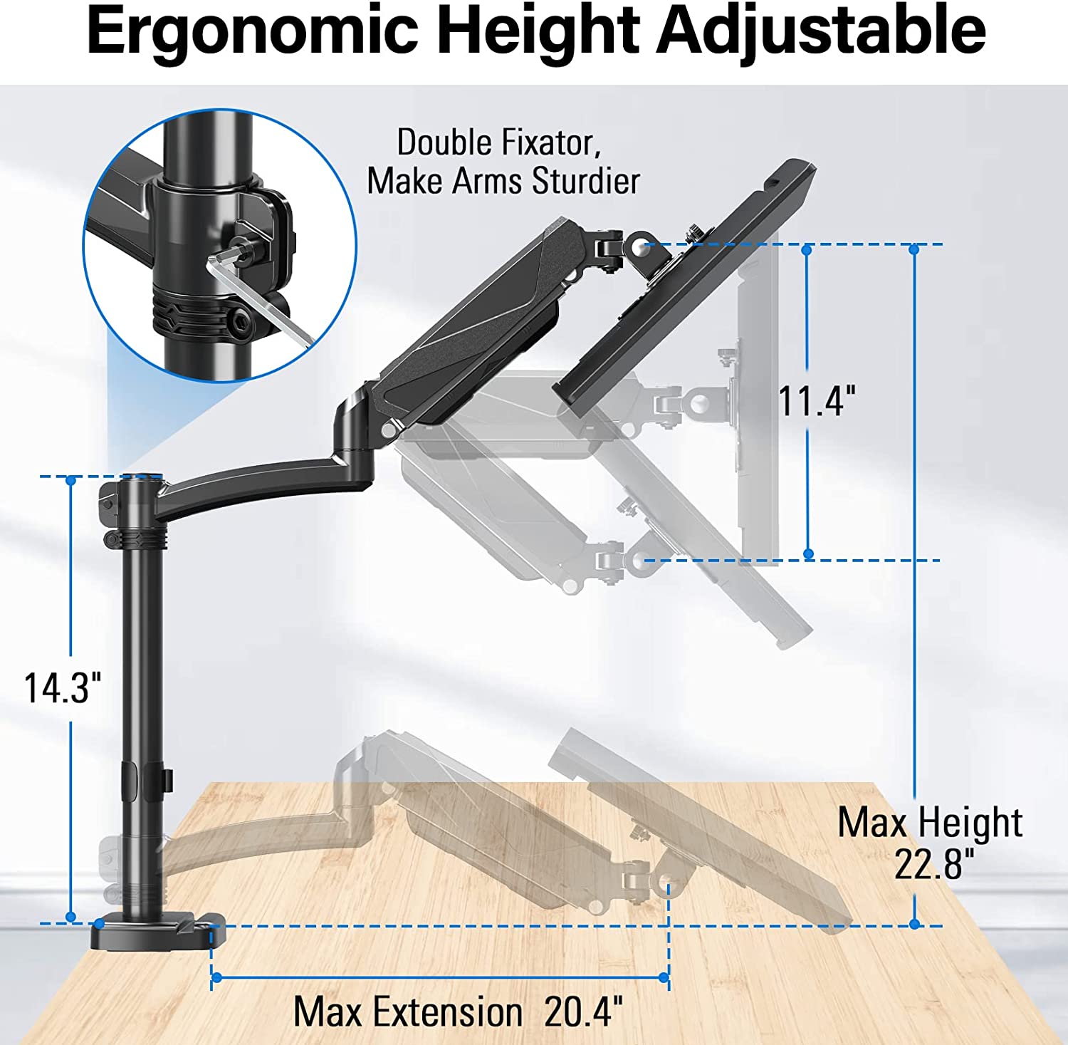 height adjustable monitor desk mount