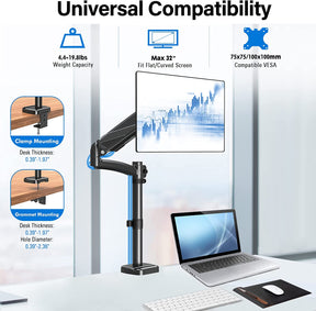 universal single monitor desk mount
