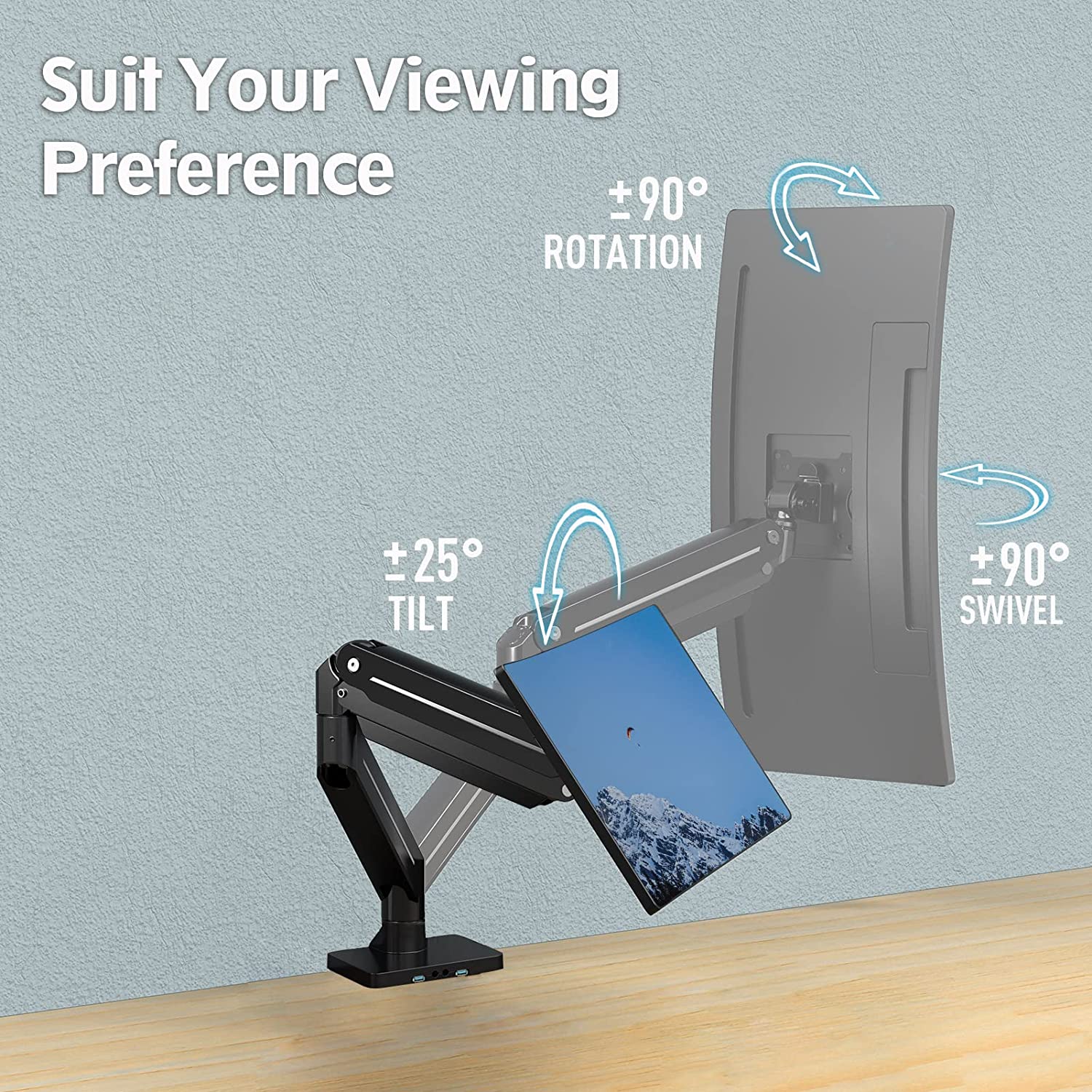 adjustable single monitor mount improves your viewing angles