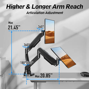 higher and longer monitor arm reach