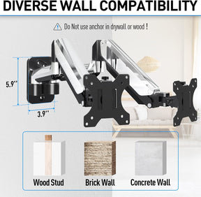 installs on single wood stud or concrete/brick wall