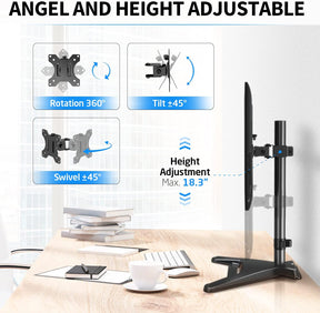 adjustable single monitor desk stand for better vieiwng