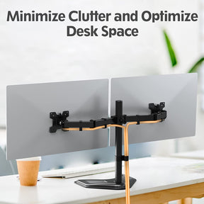 dual monitor stand minimize clutter and optimize desk space