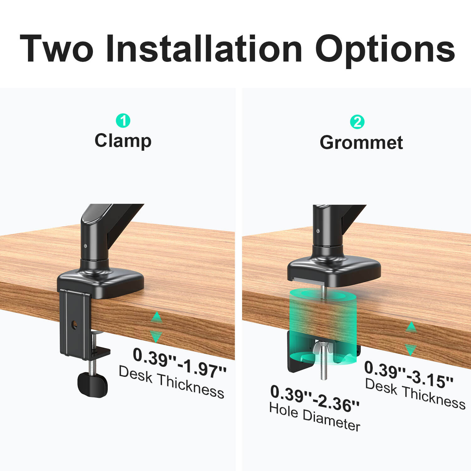 Dual Screen Clamp Grommet Monitor Stand