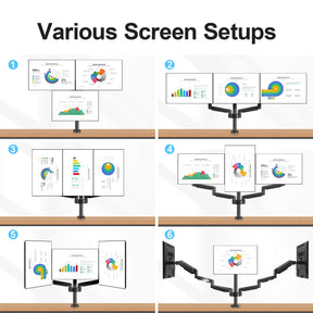 triple monitor stand enables multiple screen setups