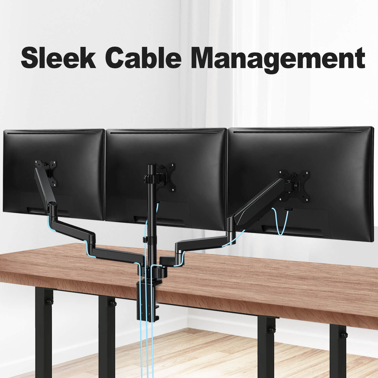 3 monitor mount with cable management