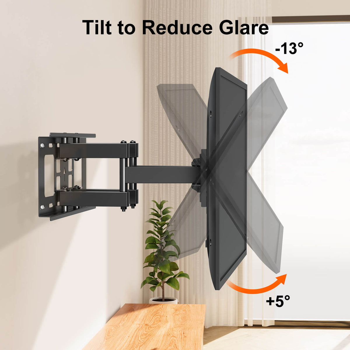 Full Motion TV Wall Mount for 26-65 inch TVs - MOUNTUP