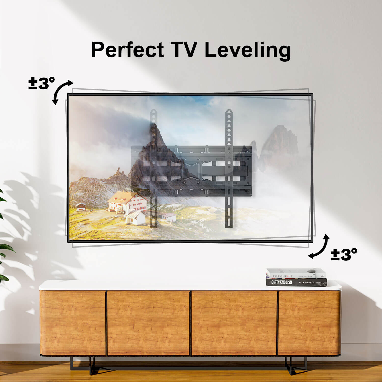 full motion tv wall mount leveling