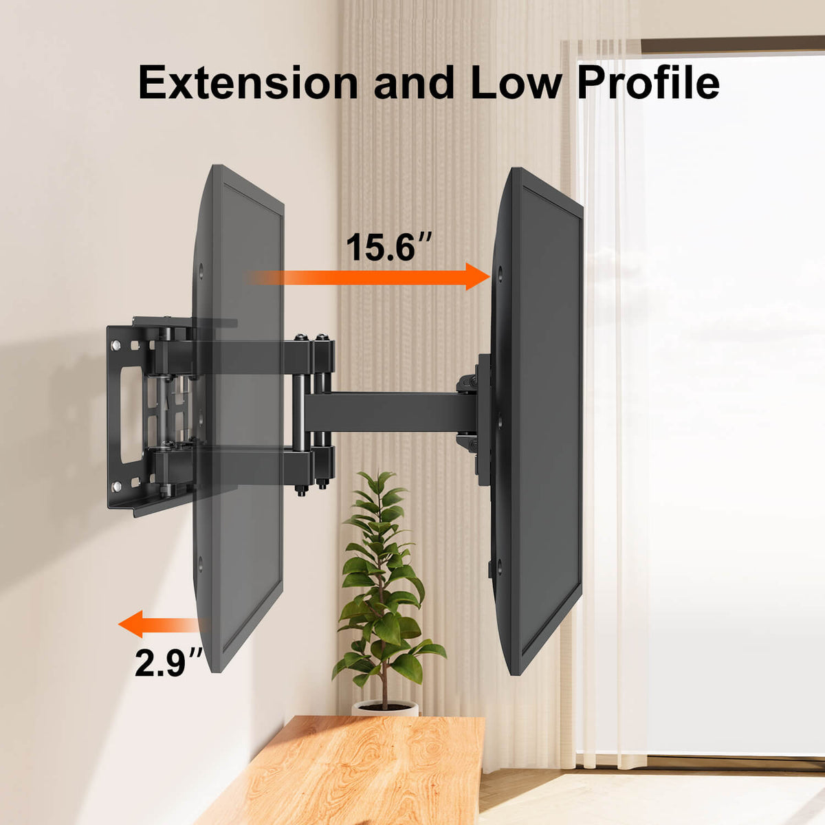 Full Motion TV Wall Mount for 26-65 inch TVs - MOUNTUP