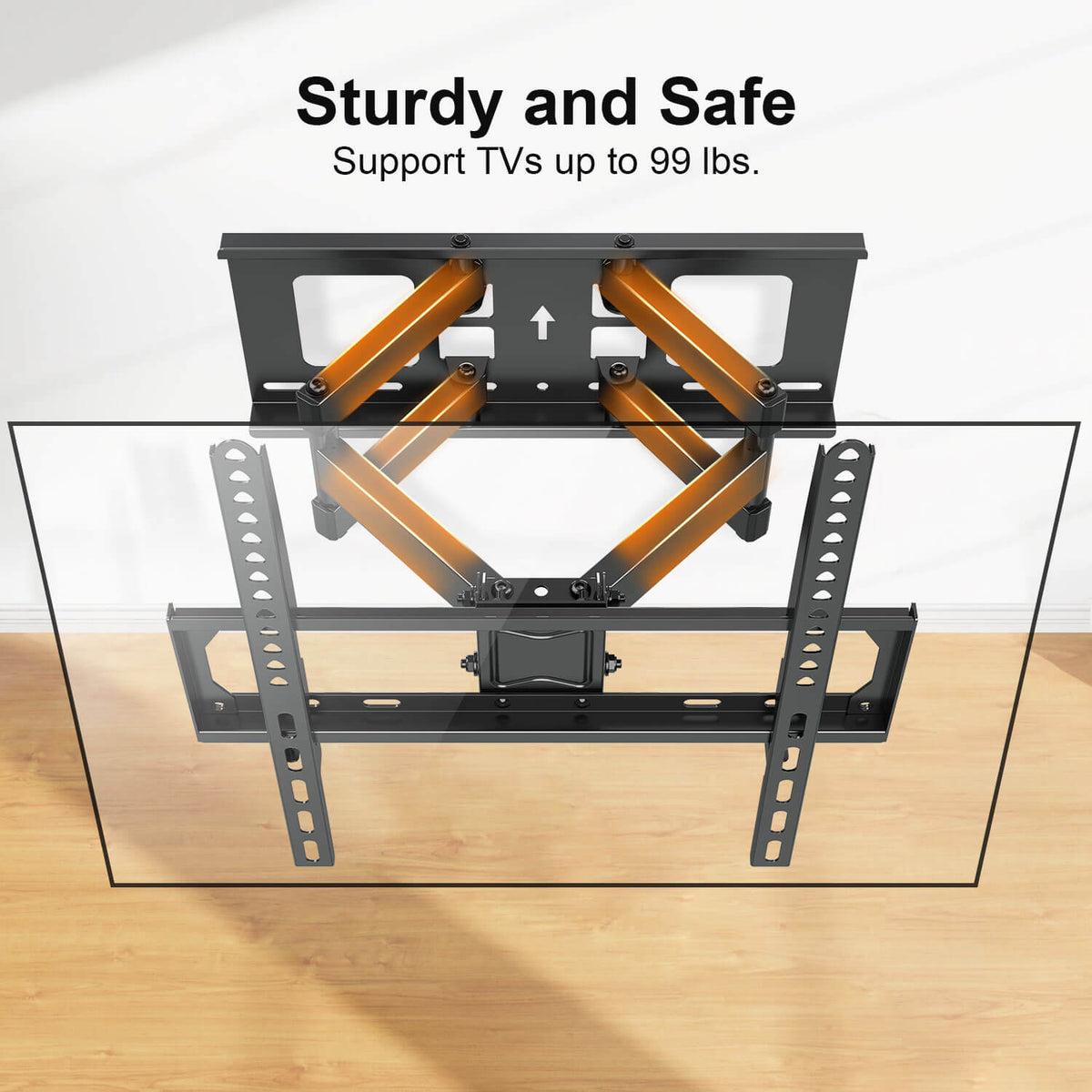 Full Motion TV Wall Mount for 26-65 inch TVs - MOUNTUP