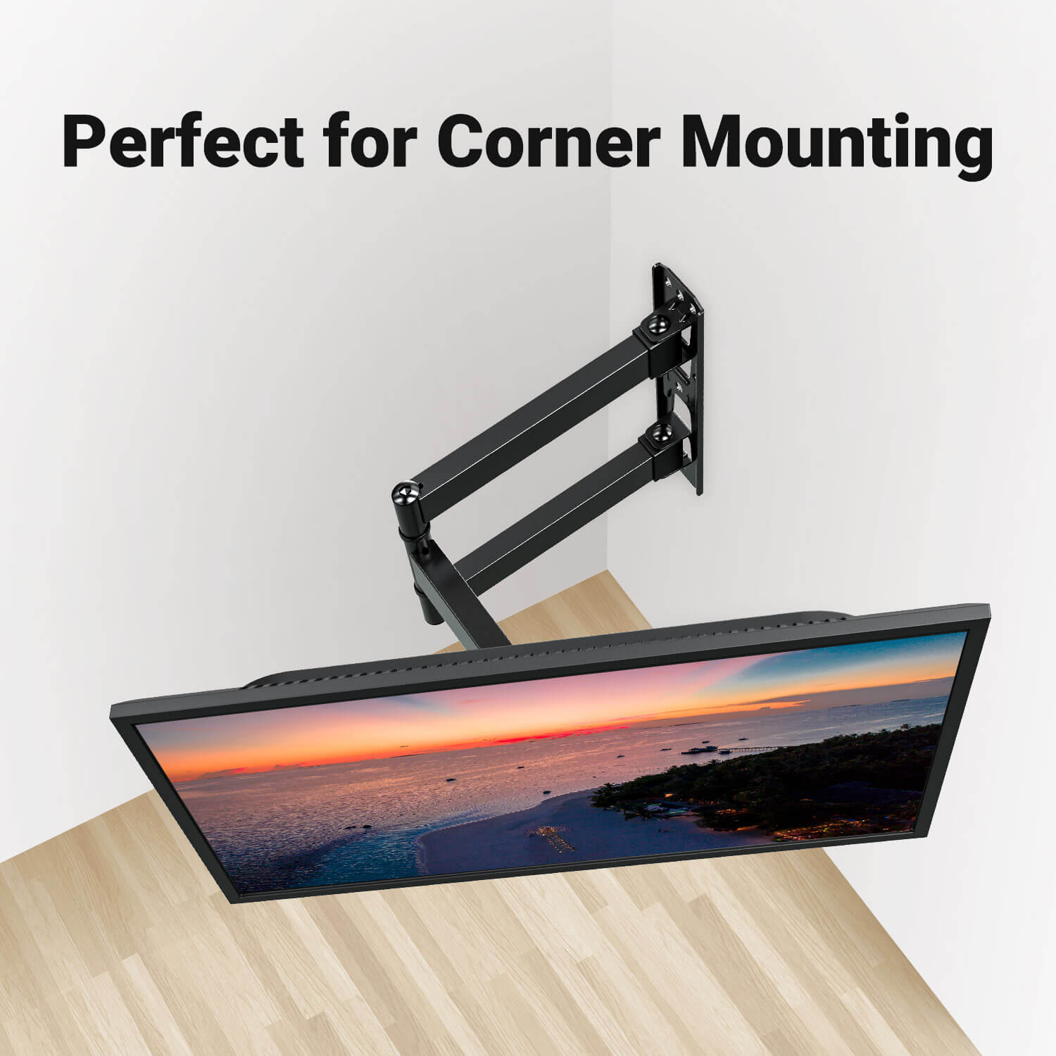 corner TV wall mount is perfect for corner mounting