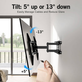 75 inch TV mount tilts the TV up or down 