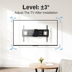 wall mount for TV perfectly levels the TV after installation