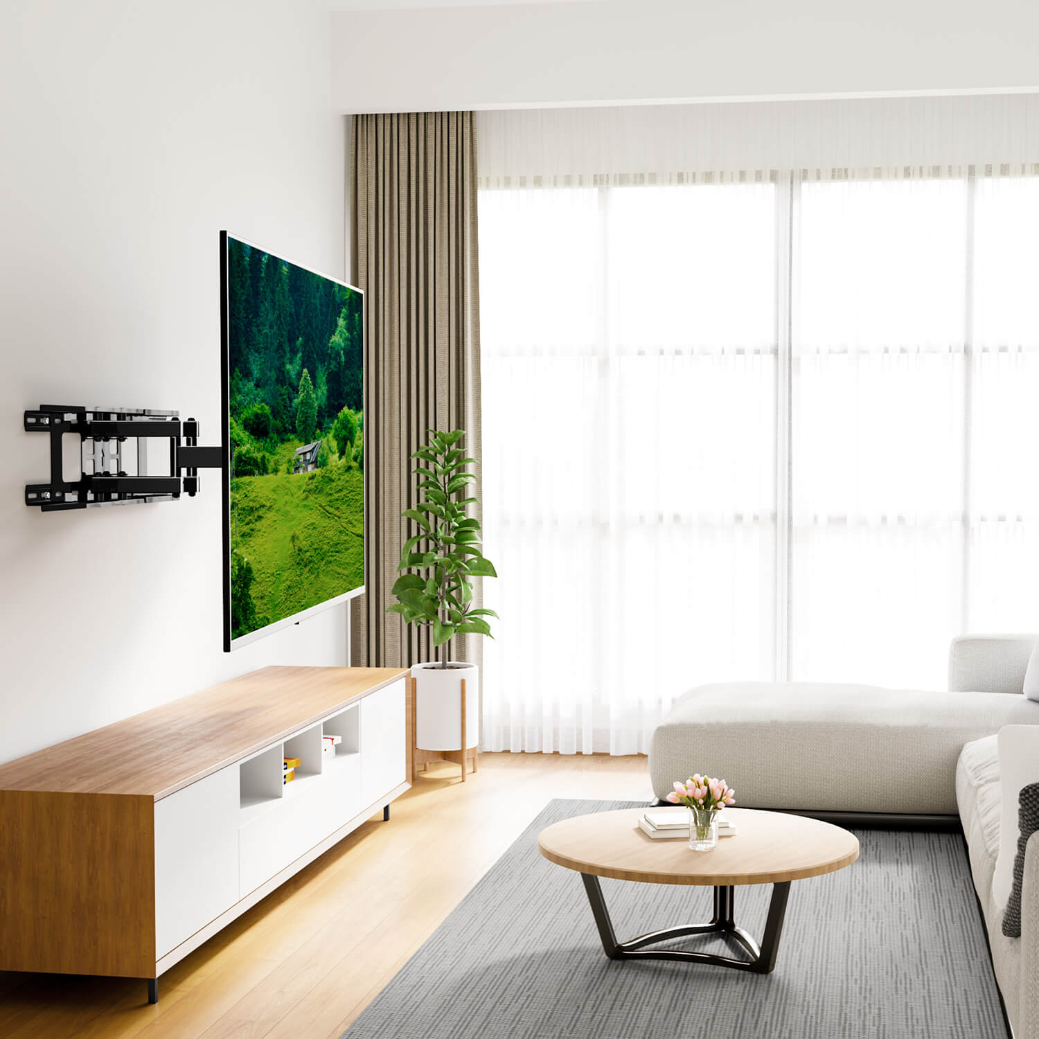 Soporte de pared inclinable para televisores de 37 a 82 pulgadas, soporte  de TV inclinable para pernos de 16, 18 y 24 pulgadas, soporte de pared de
