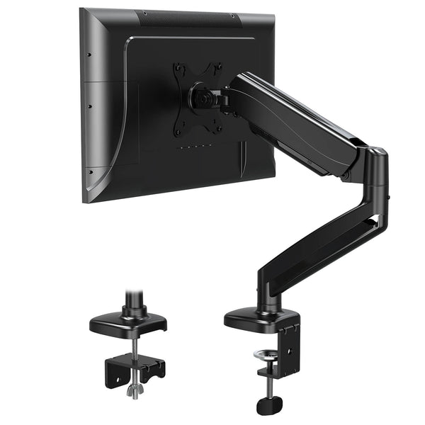 MOUNTUP Single Monitor Desk Mount, Adjustable Gas Spring Monitor Arm,  Support Max 32 Inch, 4.4-17.6lbs Screen, Computer Monitor Stand with  Clamp/Grommet Mounting Base, VESA Mount Bracket, White 