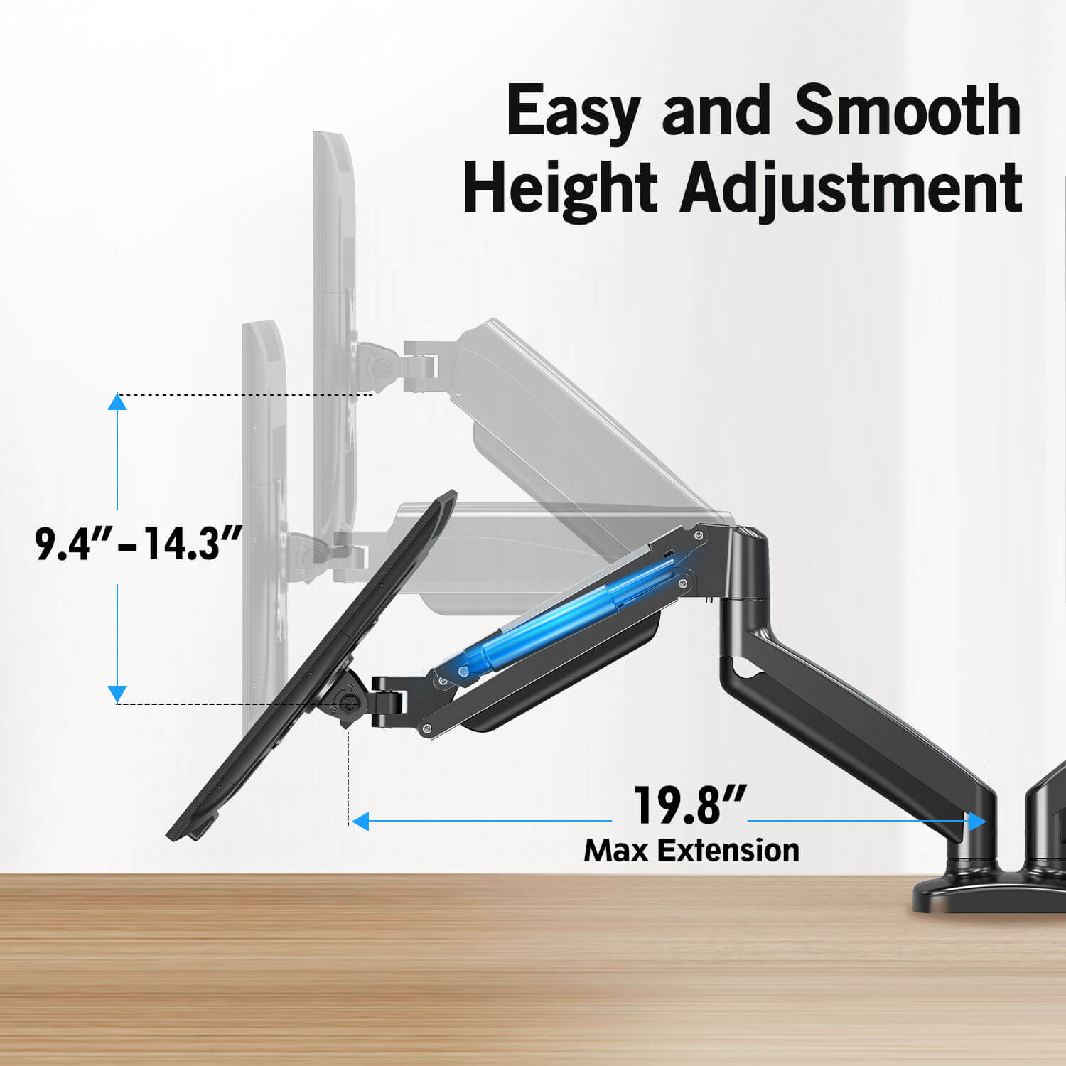 Adjustable Dual Arm: One Mount Floats Two Monitors