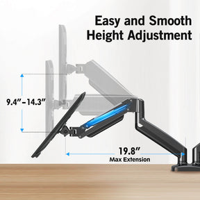 height adjustable dual monitor mount