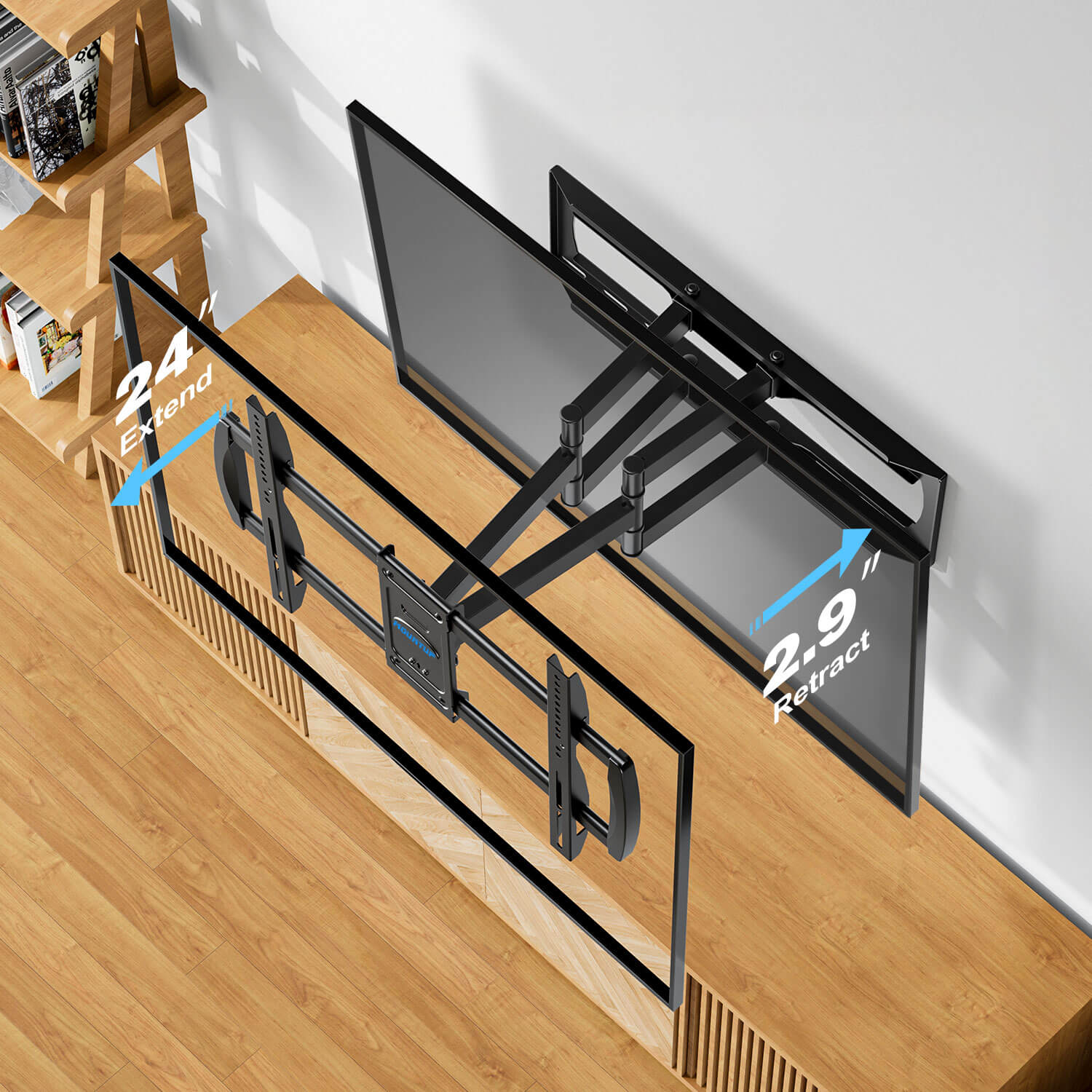 swivel TV mount with 2.9'' low profile and 24'' extension