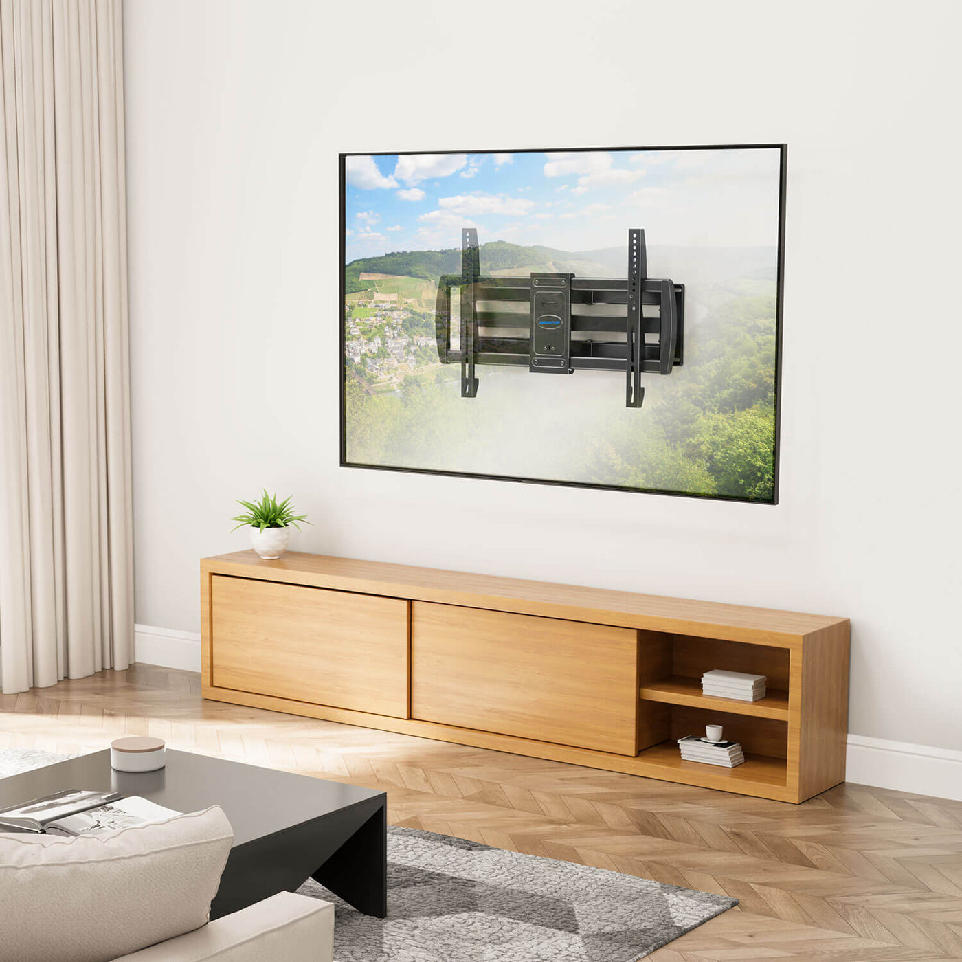 Full Motion TV Wall Mount for 47-90 inch Large TVs - MOUNTUP