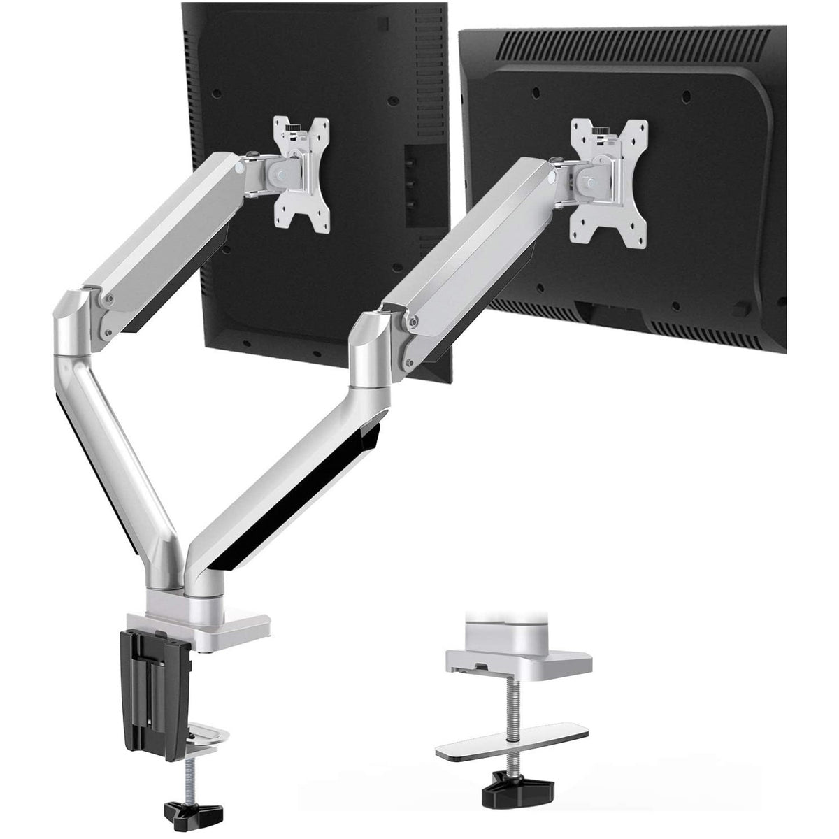 MOUNTUP Dual Monitor Stand， Height Adjustable Monitor Desk Mount